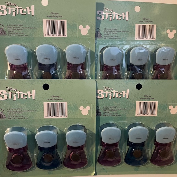 4 Disney Stitch 3 Pack Magnetic Bag Clips - Picture 2 of 5